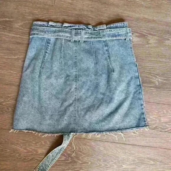 East of Eden Distressed Mini Denim Jean Skirt - Picture 2 of 2